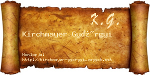 Kirchmayer Györgyi névjegykártya