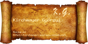 Kirchmayer Györgyi névjegykártya
